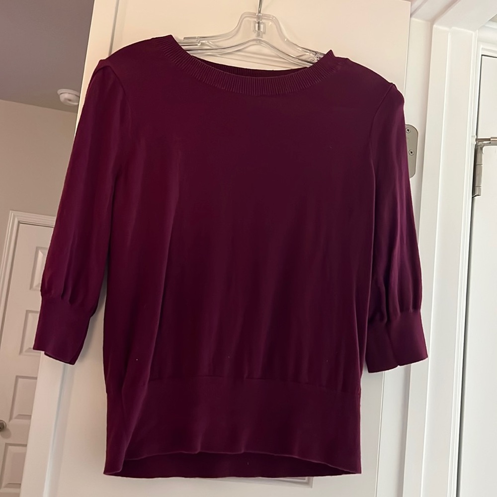 Ann Taylor magenta 3 quarter sweater top